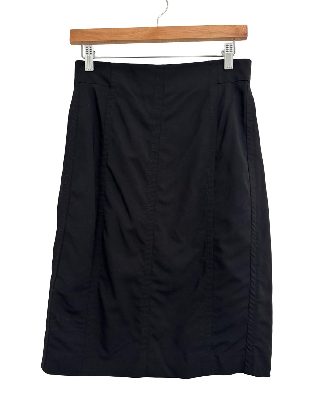 Akris Punto Black Wool Panel Skirt 10